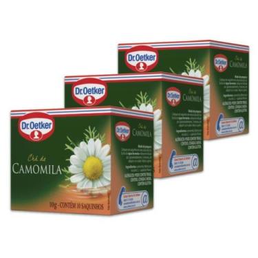 Imagem de Chá De Camomila Dr. Oetker Kit 3 Caixas 10G - 30 Saquinhos