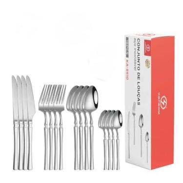 Imagem de Conjunto De Talheres Inox 16 Peças Aço Inoxidável, Cor Inox - Carisma