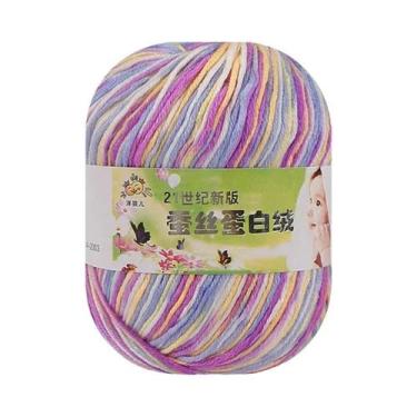 Imagem de Fio De Seda 50g Para Tricô Manual, Crochê, DIY, Meias, Suéter, Coberto