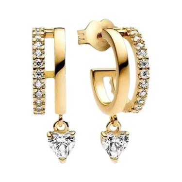 Imagem de Brincos De Prata 925 Banhados a Ouro 18K Com Pérolas E Flores Sol E Lu