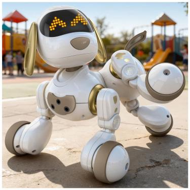 Imagem de Cachorro robô inteligente Ruko 18011 com 30 expressões em LED, controle remoto 2,4GHz, gestos e modo de programação para crianças