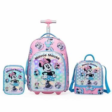 Imagem de Kit Mochila Minnie Lancheira Estojo Escolar Reforçada Disney-Feminino