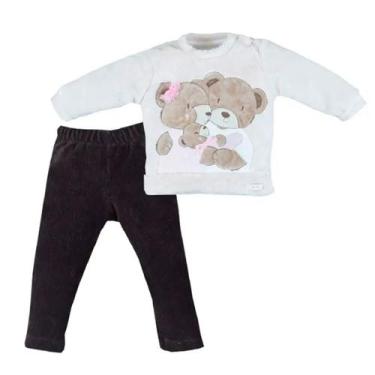 Imagem de Conjunto Bebê Menina Longo Stretch Bordado Ursa Upi Uli, P