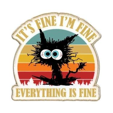 Imagem de Broches De Esmalte De Gato Preto Com Olhos Grandes E Fofos, Joias De L