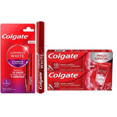 Imagem de Kit Caneta Clareadora Dental Colgate Luminous White Gloss 2,5ml + Crem