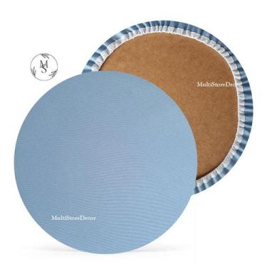 Imagem de KIT 04 Capa de Sousplat Azul Marinho e Bases mdf 35 cm Várias Cores e 