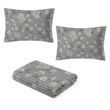 Imagem de Kit Colcha Piquet Queen Size - 100% algodão Cor:Floral - DREAM, Floral