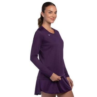 Imagem de Camiseta de Treino Manga Longa Mizuno Energy 2.0 Feminina, Roxo, GG