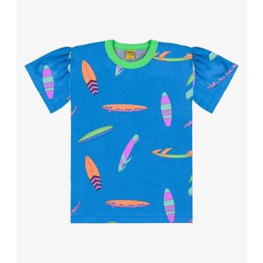 Imagem de Vestido Infantil Estampado Rovi Kids Azul, 8, Azul