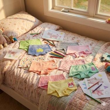 Imagem de Kit 14 Calcinhas Boxer - Conforto e Estilo para Meninas - no-brand, P 