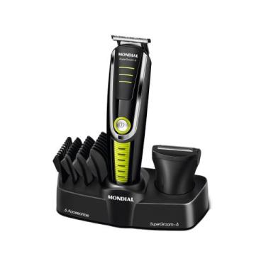 Imagem de Aparador De Pelos Super Groom 6 Bg04 Mondial, Preto e Verde, Bivolt