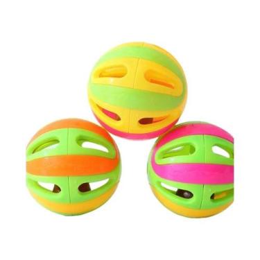 Imagem de Brinquedos Interativos Para Gatos: Bolas Grandes Coloridas Com Sino E 