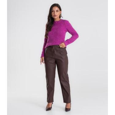Imagem de Calça Endless Sintético Feminino Marrom, M, Marrom