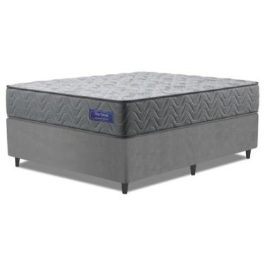 Imagem de Cama Box Desmontável Colchão Queen Molas Ensacadas Atlanta Cinza - APO