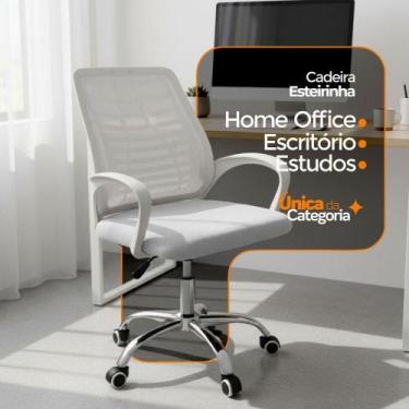 Imagem de Kit 6 Cadeiras De Escritório Esteirinha Mesh Ergonômica Giratória Bran