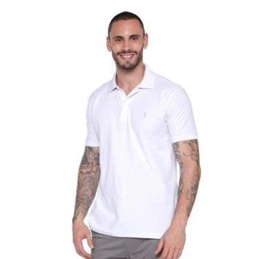 Imagem de Polo Aleatory Masculina Piquet Light Inner Contrast Branca-Masculino