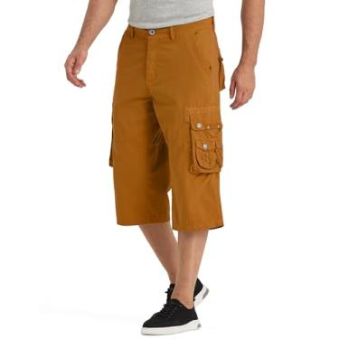 Imagem de BEST SOUTH Bermuda cargo longa capri 3/4 masculina abaixo do joelho 45,7 cm de algodão, Sol do deserto, 44