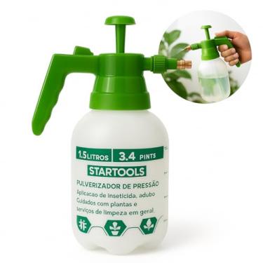 Imagem de Pulverizador Borrifador Manual Bombinha de Pressão Multiuso Jardinagem Jardim Plantas Jato Sprau Ajustavel 1,5 Litros