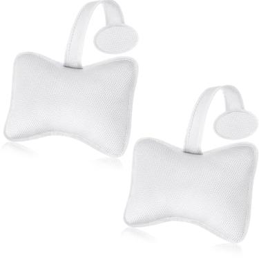 Imagem de Threehoney 2 almofadas de banheira de hidromassagem para banheira inflável 26 x 21 cm, acessórios universais para banheira de hidromassagem, spa, pátio, espreguiçadeira, encosto de cabeça, suporte de