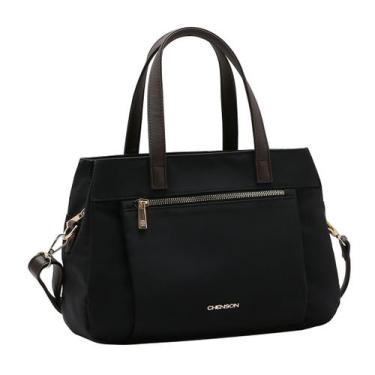 Imagem de Bolsa Feminina Chenson Pequena Microfibra Mão E Transversal, Preto cg8