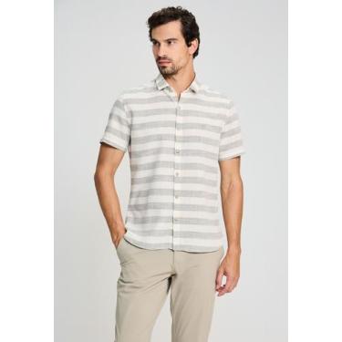 Imagem de Camisa Docthos Slim Manga Curta Listrada, 063 verde, P