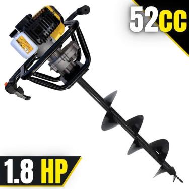 Imagem de Perfurador de Solo PSL517 à Gasolina 51,7CC 1,8HP com Broca 80x20CM Amarelo Lynus