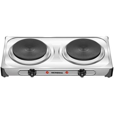Imagem de Fogão 2 Bocas Mondial Fast Cook Due, Prata, 110V