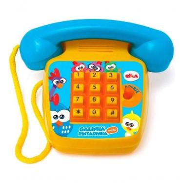 Imagem de Brinquedo Telefone Sonoro Galinha Pintadinha Mini - Elka Azu Azul-amarelo