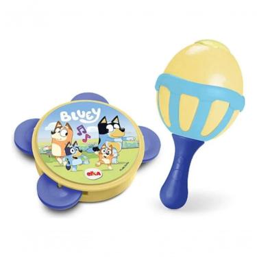 Imagem de Brinquedo De Instrumentos Maraca E Pandeiro Bluey 1313 Elka Amarelo