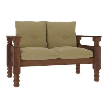 Imagem de Namoradeira 2 Lugares Madeira Maciça Liz Multimóveis CR7002 Areia