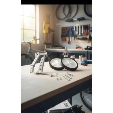 Imagem de 2x Rodinha Auxiliar Ajustável para Bicicleta Aro 16, 20, 24 - Congratu