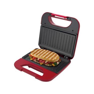 Imagem de Grill E Sanduicheira Britânia BGR01V Toast 750W 220V, Vermelho, 220V