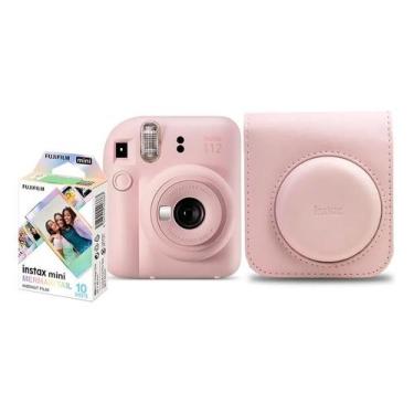 Imagem de Kit Câmera Fujifilm Instax Mini 12 Bolsa FilmeCor Rosa