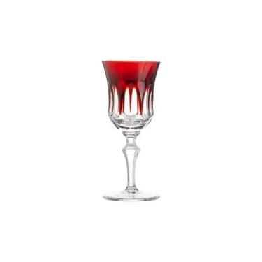 Imagem de Taça de Cristal Mozart Para Licor Vermelha Lapidado 55