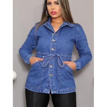 Imagem de Parka Jeans 100% Algodão sem Lycra com Bolso Cintura Com Ajuste - Czan