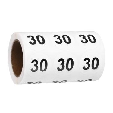 Imagem de Adesivos numéricos PATIKIL 1000 unidades, 30 mm, redondos, pretos