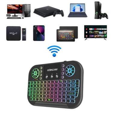 Imagem de Mini Teclado Controle para Smart TV Celular Projetor com LED com Coman