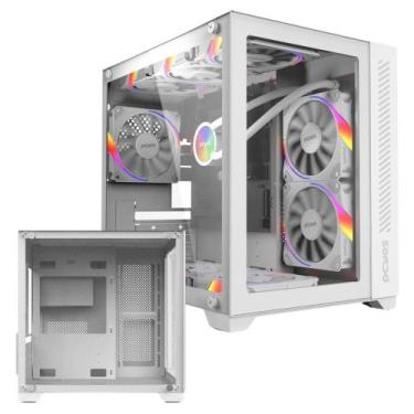Imagem de Gabinete Forcefield Mid Tower Branco White Ghost Gamer Suporta  Water 