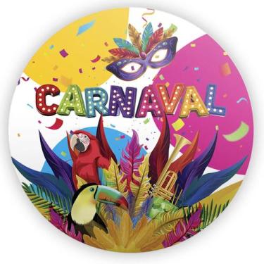 Imagem de Capa Para Mini Painel Redondo 50cm Tema Carnaval Arco Colorido Festa F
