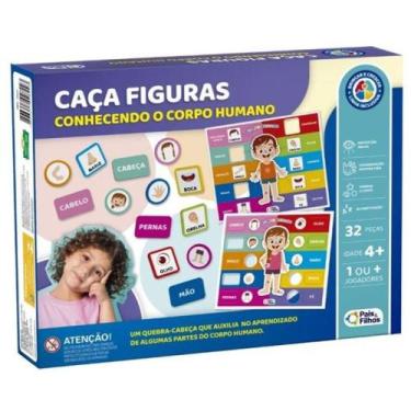 Imagem de Jogo Caça Figuras Conhecendo o Corpo Humano 32 Peças +4 Anos Pais e Fi
