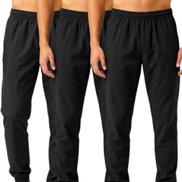 Imagem de Kit 3 Calças de Tactel Leve Jogger Masculina Academia Casual Treino Es