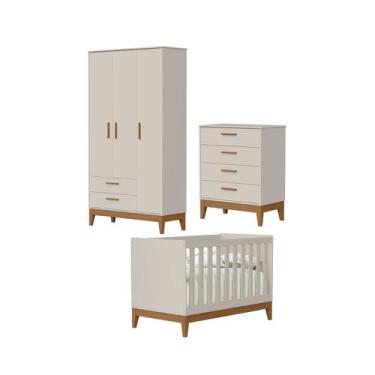 Imagem de Jogo de Quarto para Bebe Completo 3 Portas Flip Areia - MoveisAqui