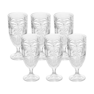 Imagem de Taça De Cristal Palm Tree Coqueiro Transparente 450ml Wolff