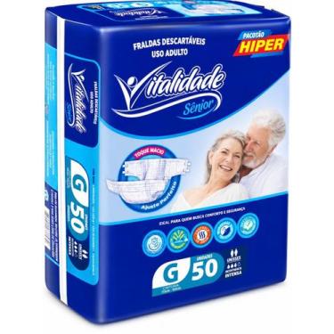 Imagem de Fralda Geriátrica Adulto Vitalidade Sênior Pacotão Alta Absorção Taman
