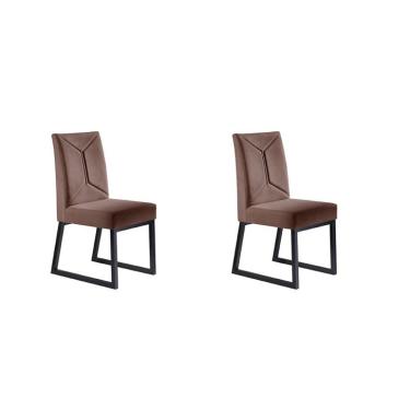 Imagem de Conjunto com 2 Cadeiras ItÃ¡lia IV Marrom 98 cm