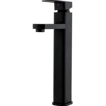 Imagem de Torneira Monocomando Misturador Banheiro Preta Alta Lavabo