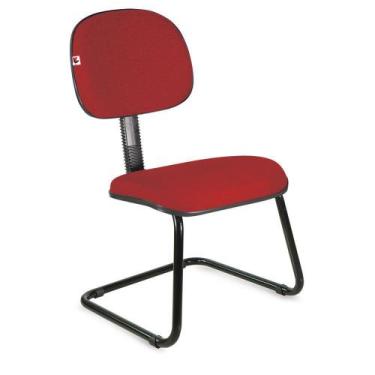 Imagem de Cadeira Secretária Pé Contínuo Tecido Vermelho - Ideaflex