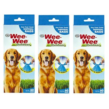 Imagem de Pacote com 3 sacos de lixo descartáveis Wee-Wee da Four Paws, 60 sacos por pacote