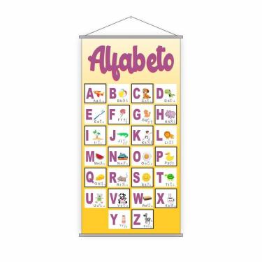 Imagem de Banner Escolar Pedagógico Alfabetário 4 Letras 120x65cm
