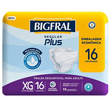 Imagem de Fralda Geriátrica Bigfral Plus Econômica XG - 16 Unidades